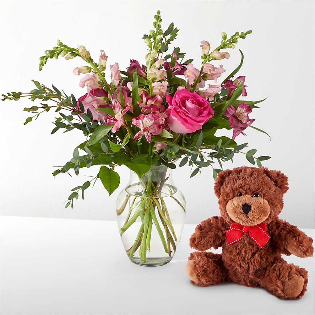 Happily Ever After Bouquet & Bear Set – Flowers By Marianne, Salisbury MA