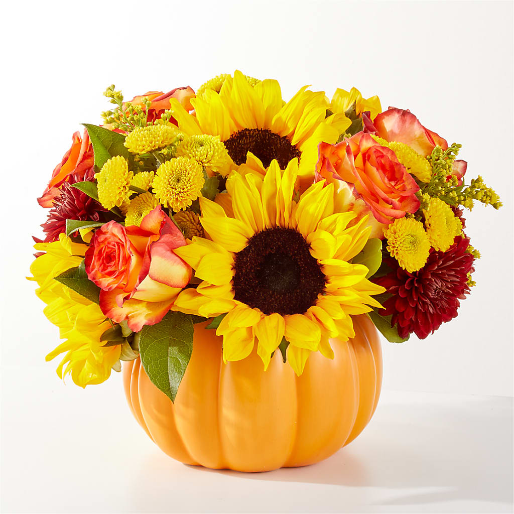 Golden Gourd Pumpkin Bouquet – Flowers By Marianne, Salisbury MA