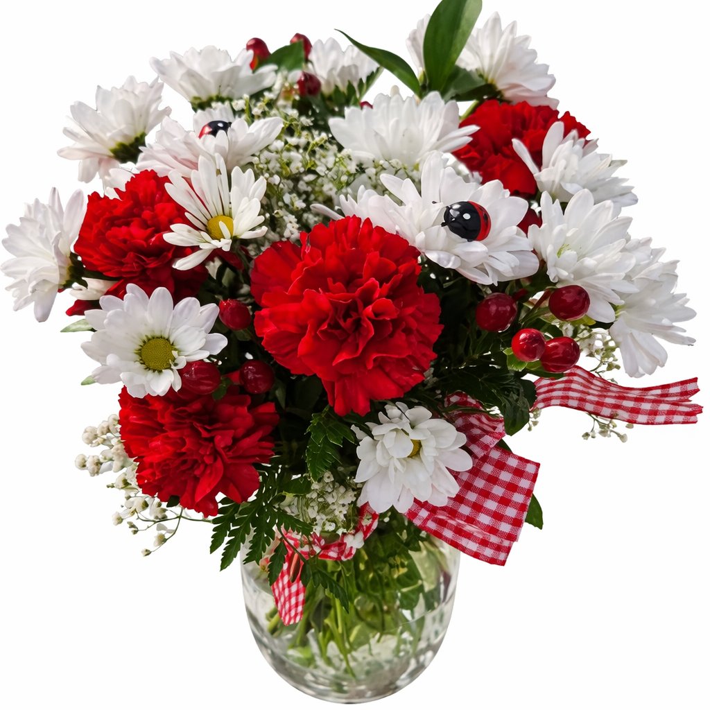 Lady bug Picnic Bouquet – Flowers By Marianne, Salisbury MA