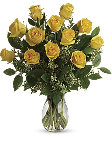 Dozen Yellow Roses Arranged – Flowers By Marianne, Salisbury MA