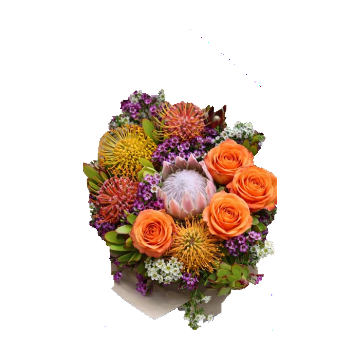 Vibrant Bouquet with orange roses – Flowers By Marianne, Salisbury MA