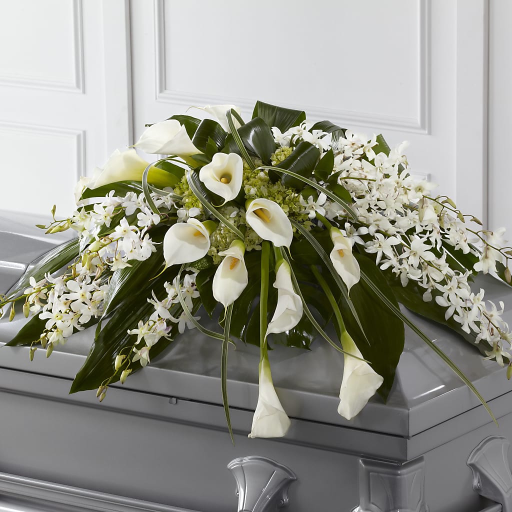Angel Wings Casket Spray – Flowers By Marianne, Salisbury MA