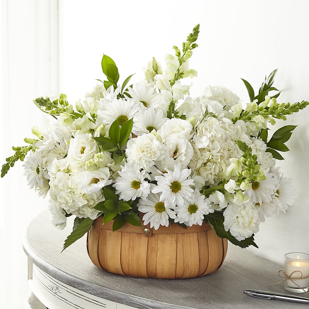 Pure Ivory Basket – Flowers By Marianne, Salisbury MA
