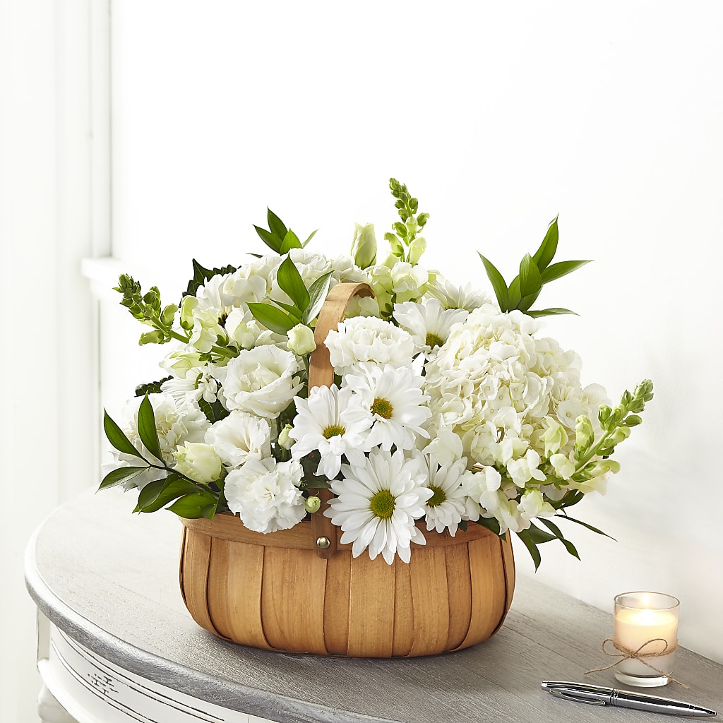 Pure Ivory Basket – Flowers By Marianne, Salisbury MA