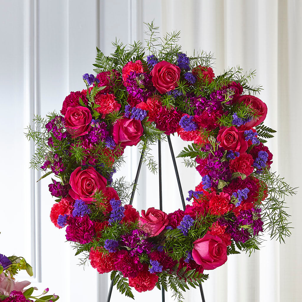 Calming Colors Wreath – Flowers By Marianne, Salisbury MA