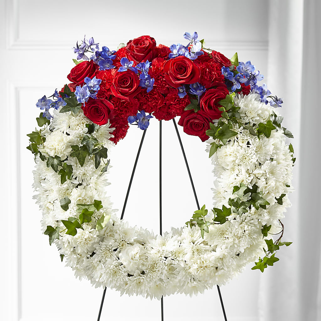 Patriotic Passion Wreath – Flowers By Marianne, Salisbury MA