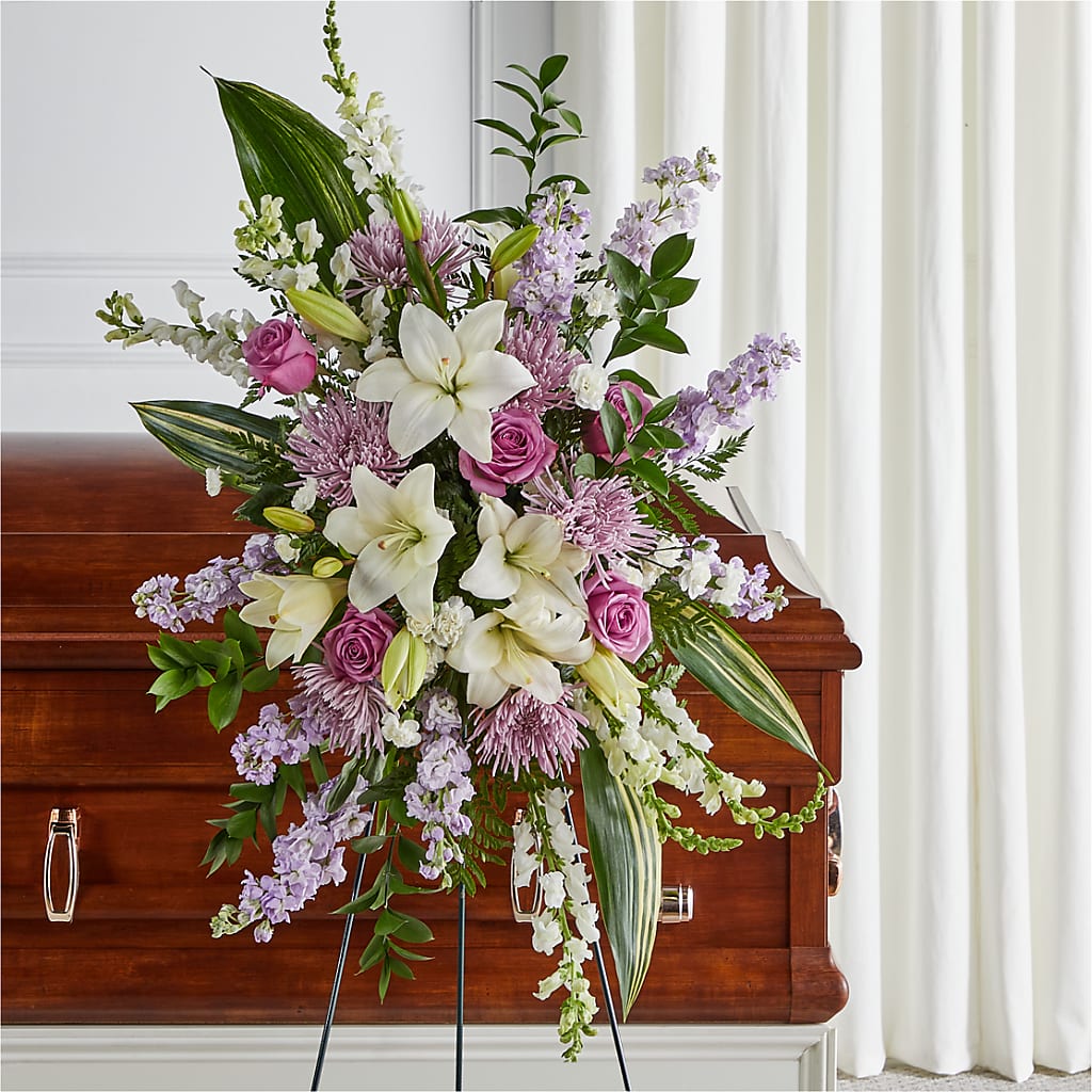 Grateful Hearts Standing Spray – Flowers By Marianne, Salisbury MA