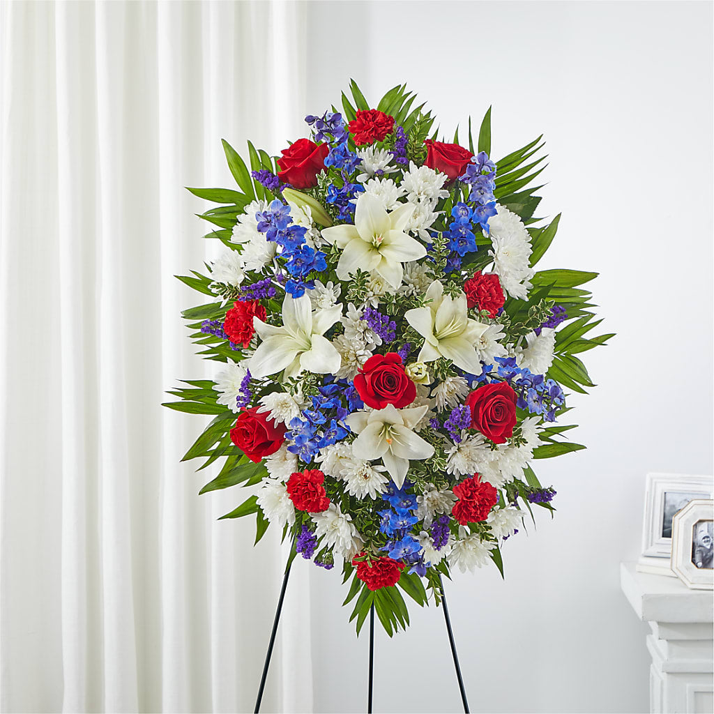 Cherished Service Standing Spray – Flowers By Marianne, Salisbury MA