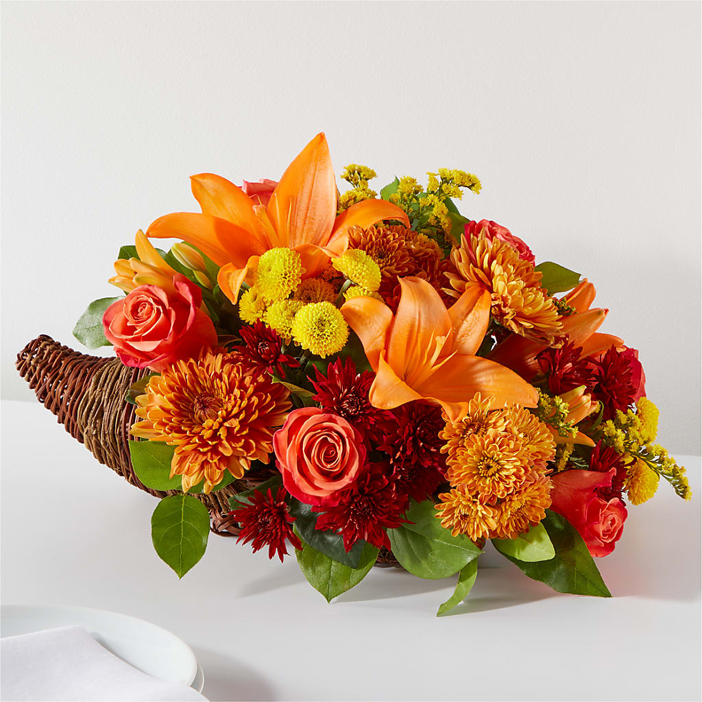 Bouquet of Blessings Cornucopia – Flowers By Marianne, Salisbury MA