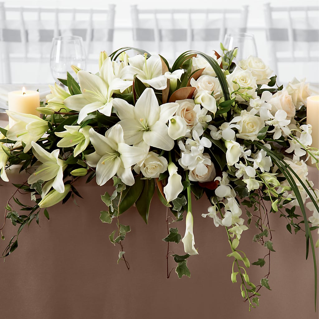 White Linen Arrangement – Flowers By Marianne, Salisbury MA