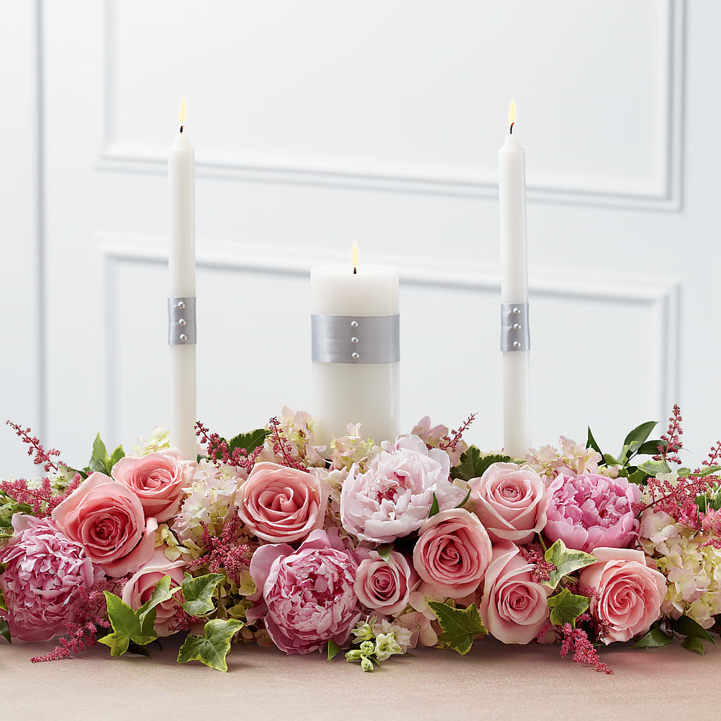 Worldwide Romance Unity Candle Arrangement – Flowers By Marianne, Salisbury MA