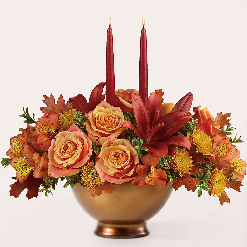 Harvest Table Centerpiece –  Flowers By Marianne, Salisbury MA
