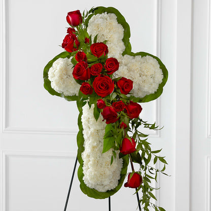 Floral Cross Easel –  Flowers By Marianne, Salisbury MA