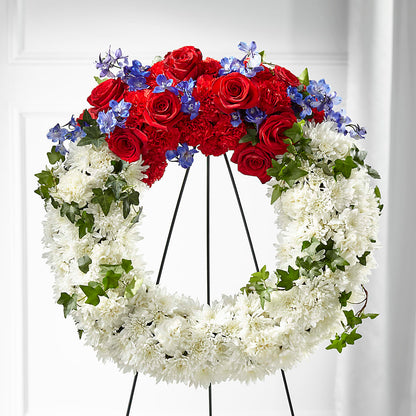 Patriotic Passion Wreath –  Flowers By Marianne, Salisbury MA