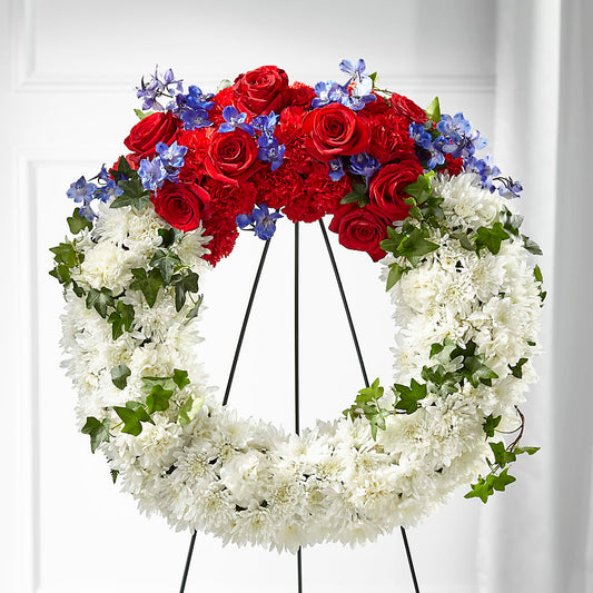 Patriotic Passion Wreath –  Flowers By Marianne, Salisbury MA