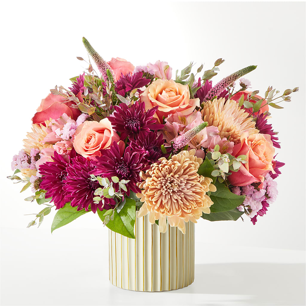 Berry Cobbler Bouquet with Ivory Vase –  Flowers By Marianne, Salisbury MA