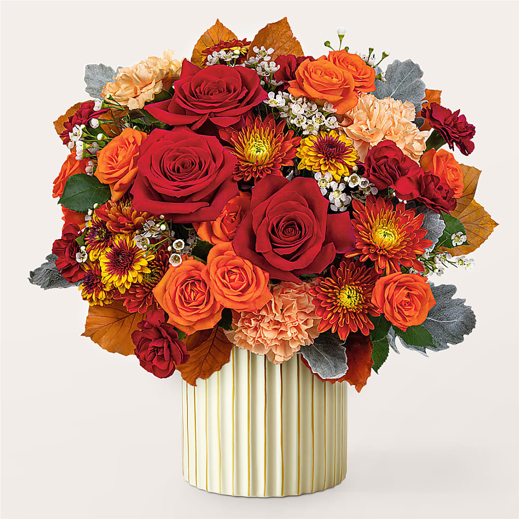Merlot Bouquet with Ivory Vase –  Flowers By Marianne, Salisbury MA