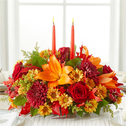 Autumn's Embrace Centerpiece –  Flowers By Marianne, Salisbury MA